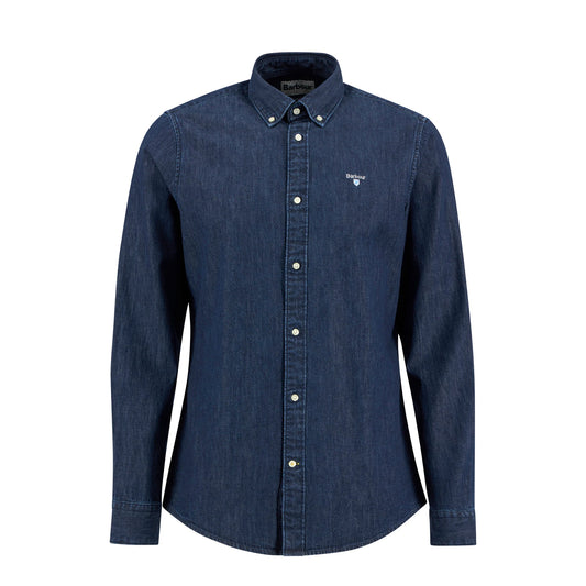 Barbour Denim Crest Tailored L/S Shirt Indigo - The Sporting Lodge
