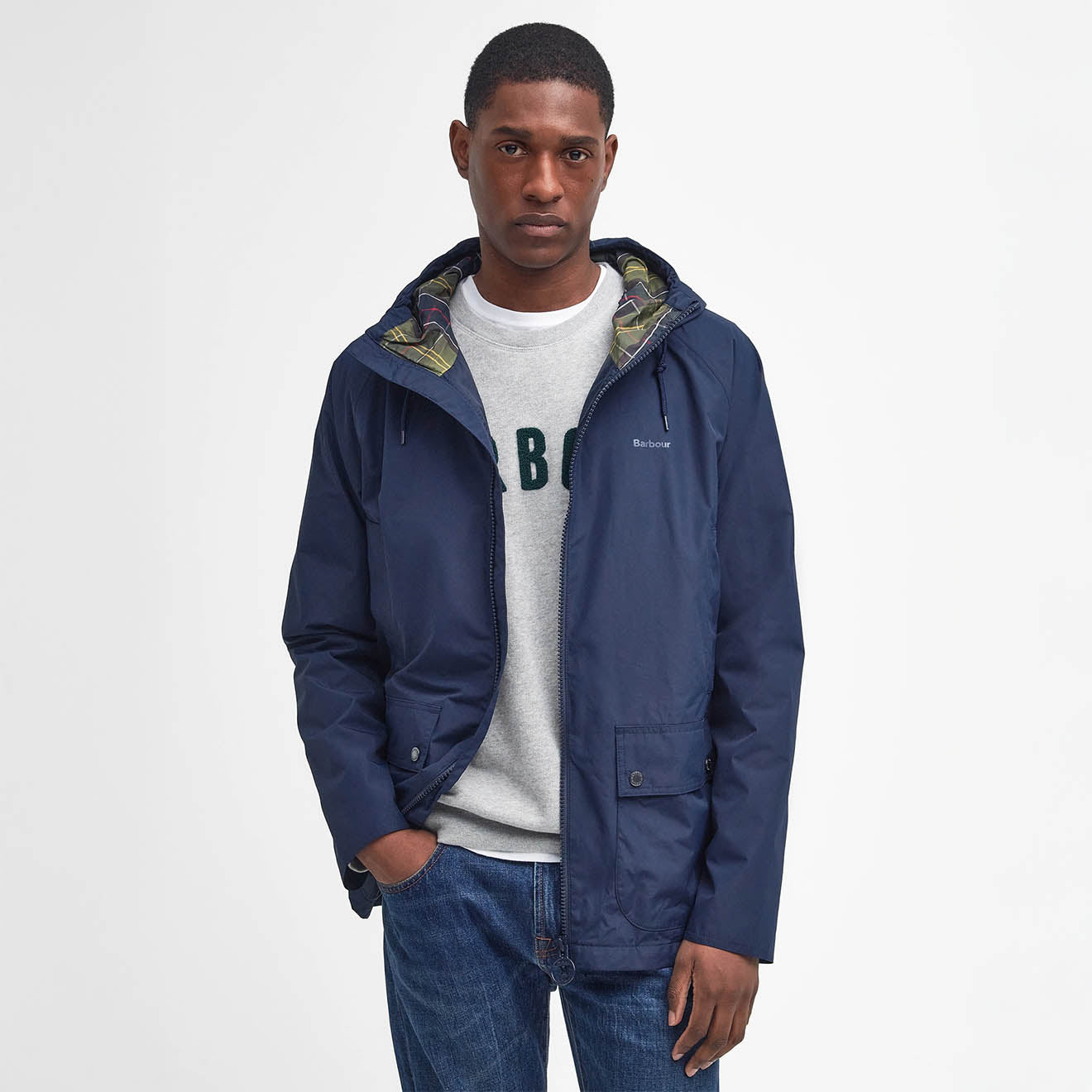 Barbour Domus Waterproof Jacket Navy/Classic - The Sporting Lodge