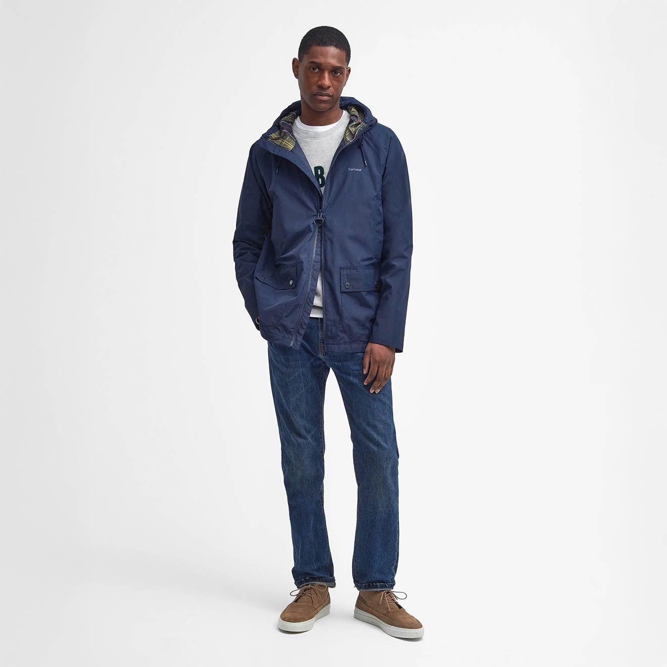 Barbour Domus Waterproof Jacket Navy/Classic - The Sporting Lodge