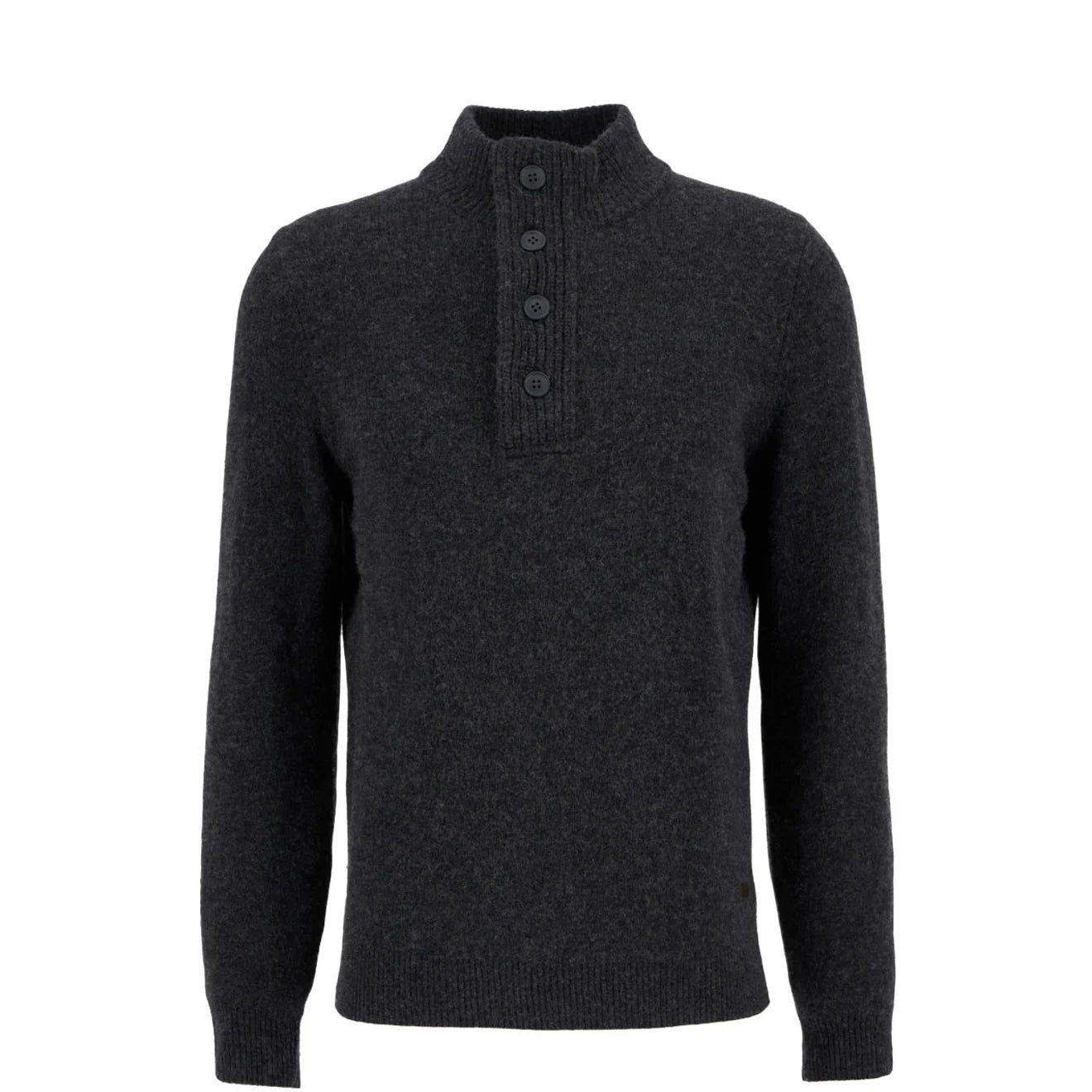 Barbour Essential Elbow Patch Jumper Charcoal - The Sporting Lodge