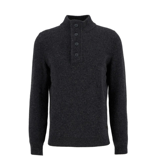 Barbour Essential Elbow Patch Jumper Charcoal