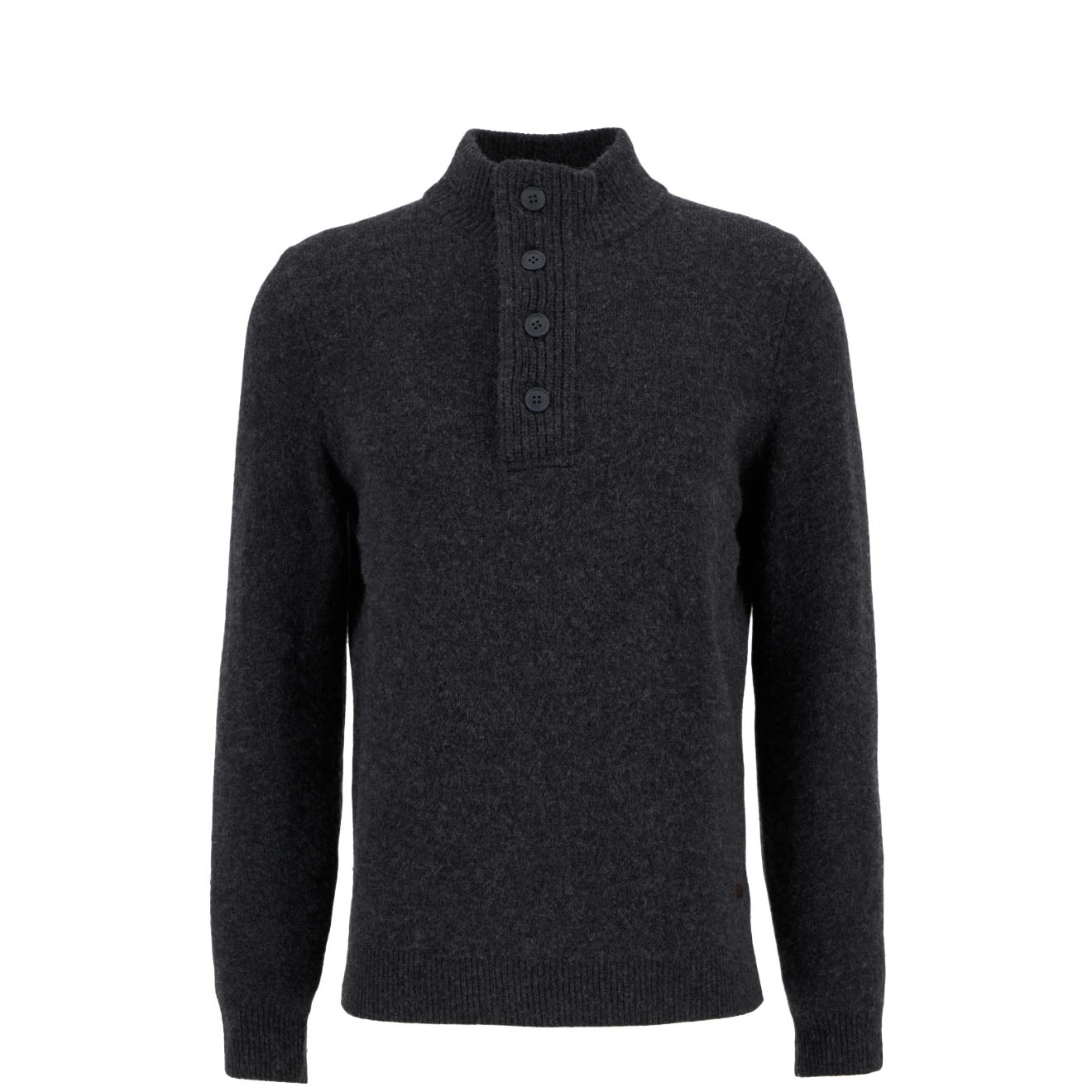 Barbour Essential Elbow Patch Jumper Charcoal