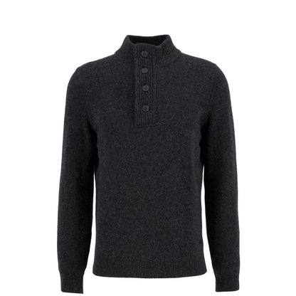 Barbour Essential Elbow Patch Jumper Charcoal