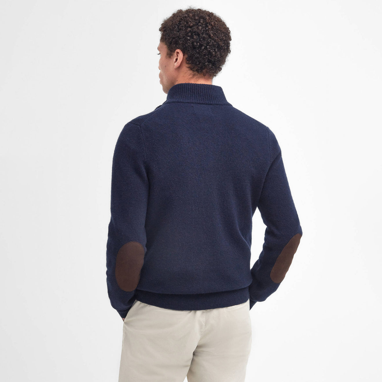Barbour Essential Elbow Patch Jumper Navy