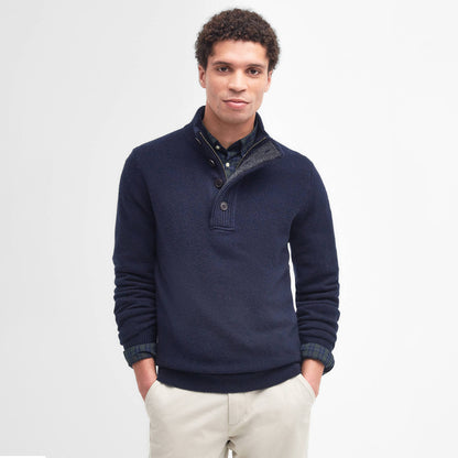 Barbour Essential Elbow Patch Jumper Navy