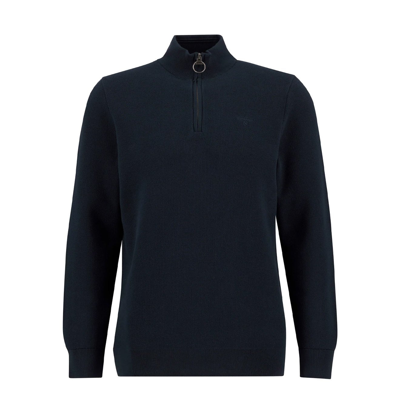Barbour Essential Honeycomb Quarter-Zip Jumper Navy - The Sporting Lodge