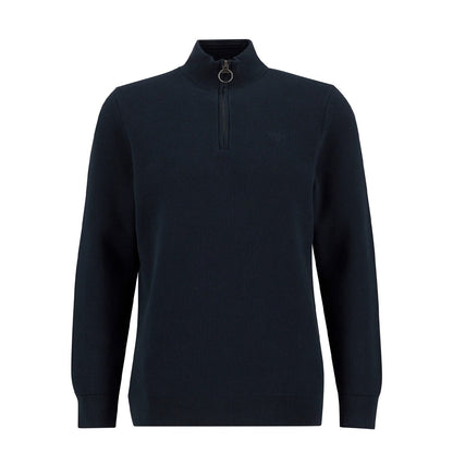 Barbour Essential Honeycomb Quarter-Zip Jumper Navy - The Sporting Lodge