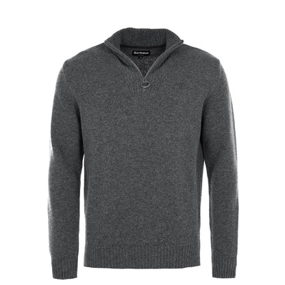 Barbour Essential Lambswool Half Zip Knitted Jumper Charcoal - The Sporting Lodge