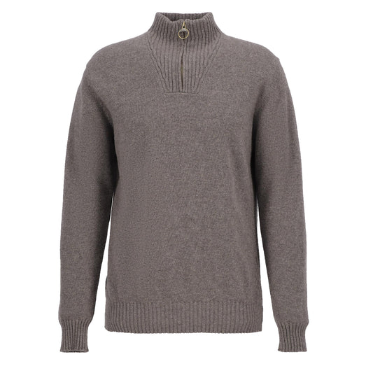 Barbour Essential Lambswool Half Zip Knitted Jumper Dark Stone - The Sporting Lodge