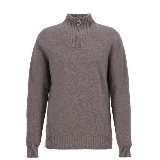 Barbour Essential Lambswool Half Zip Knitted Jumper Dark Stone - The Sporting Lodge