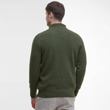Barbour Essential Lambswool Half Zip Knitted Jumper Mid Olive