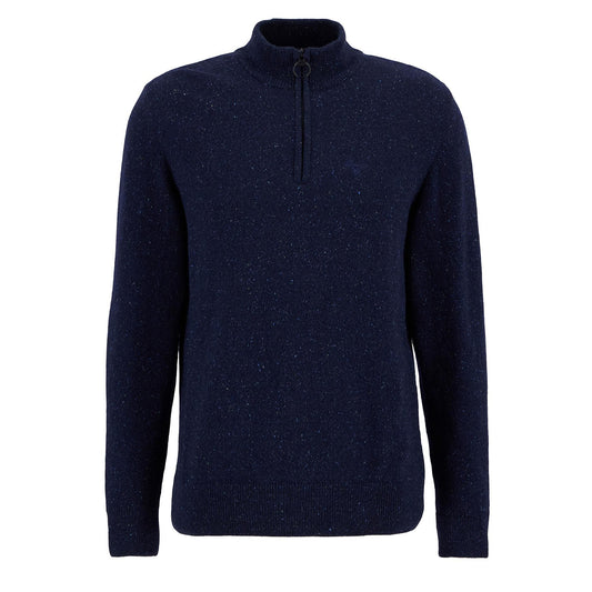 Barbour Essential Tisbury Half Zip Knitted Jumper Navy - The Sporting Lodge