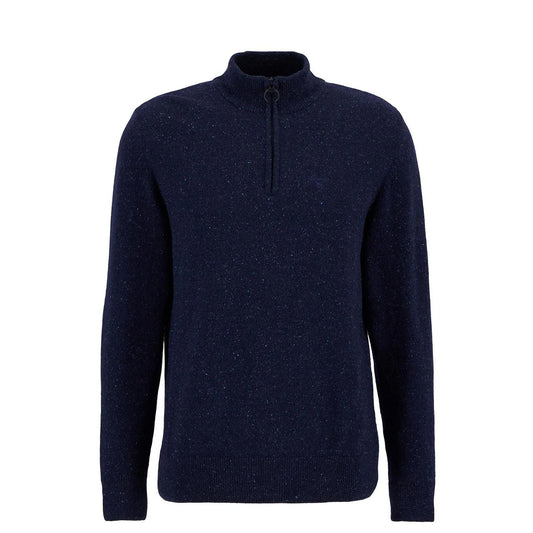 Barbour Essential Tisbury Half Zip Knitted Jumper Navy - The Sporting Lodge