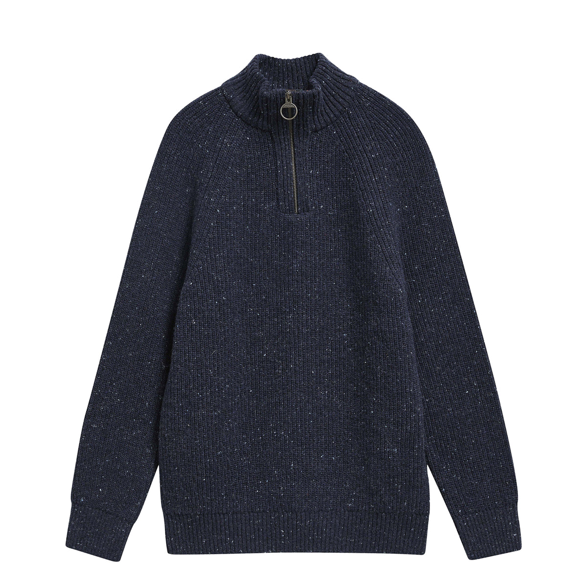 Barbour Essentials Fleck Half Zip Navy