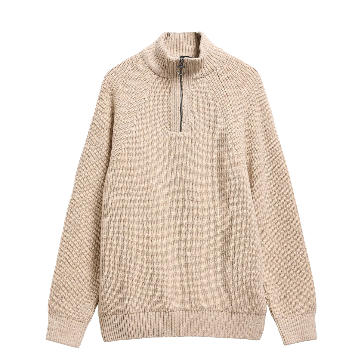 Barbour Essentials Fleck Half Zip Pearl
