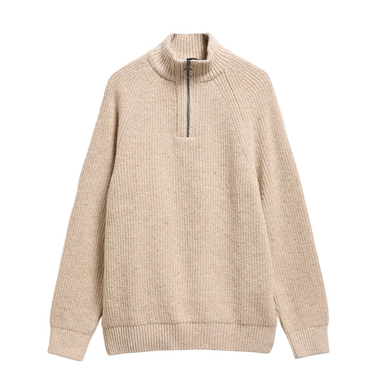 Barbour Essentials Fleck Half Zip Pearl
