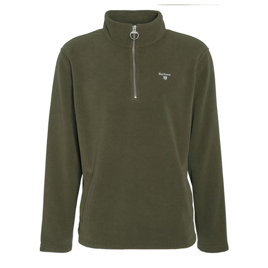 Barbour Essentials Half Zip Fleece Mid Olive - The Sporting Lodge