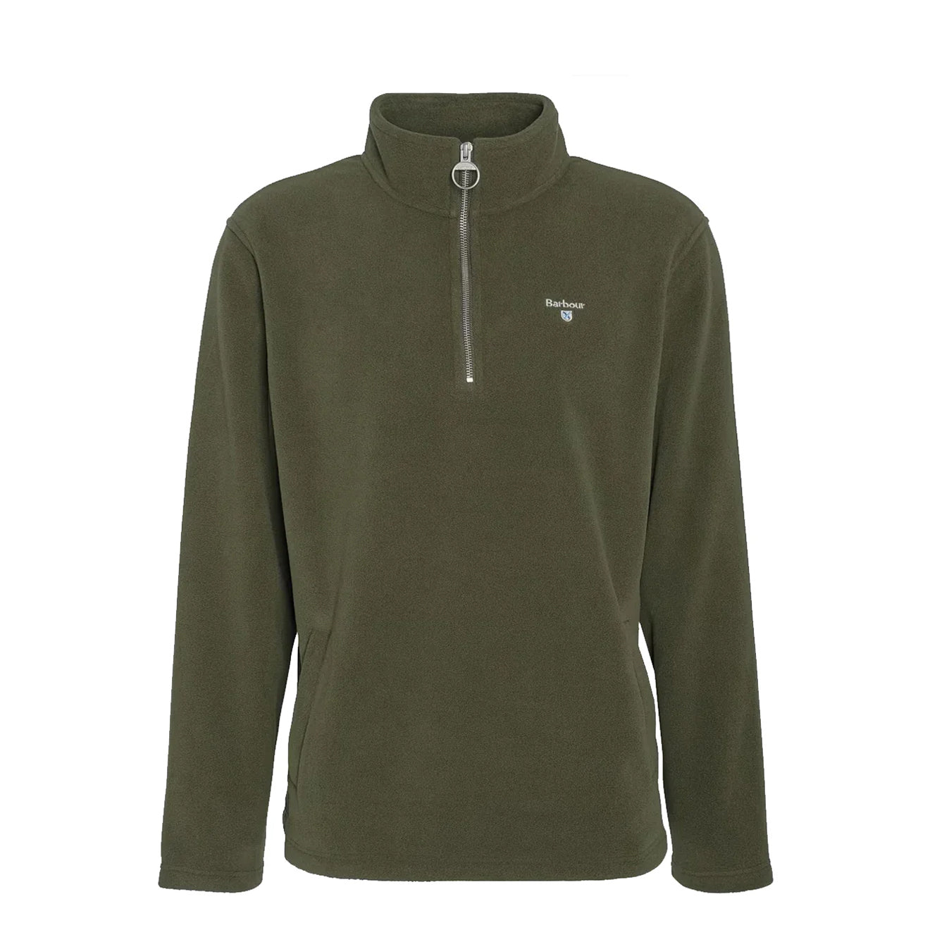 Barbour Essentials Half Zip Fleece Mid Olive - The Sporting Lodge