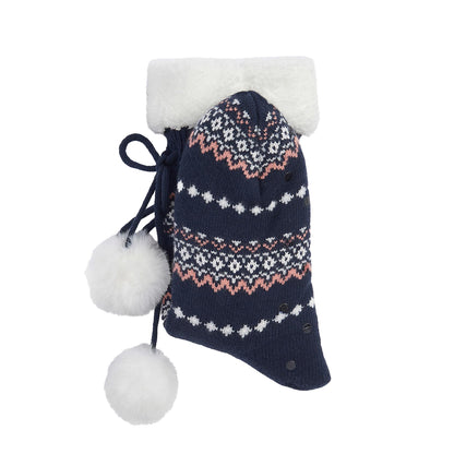Barbour Fair Isle Lounge Socks Pink/Navy - The Sporting Lodge