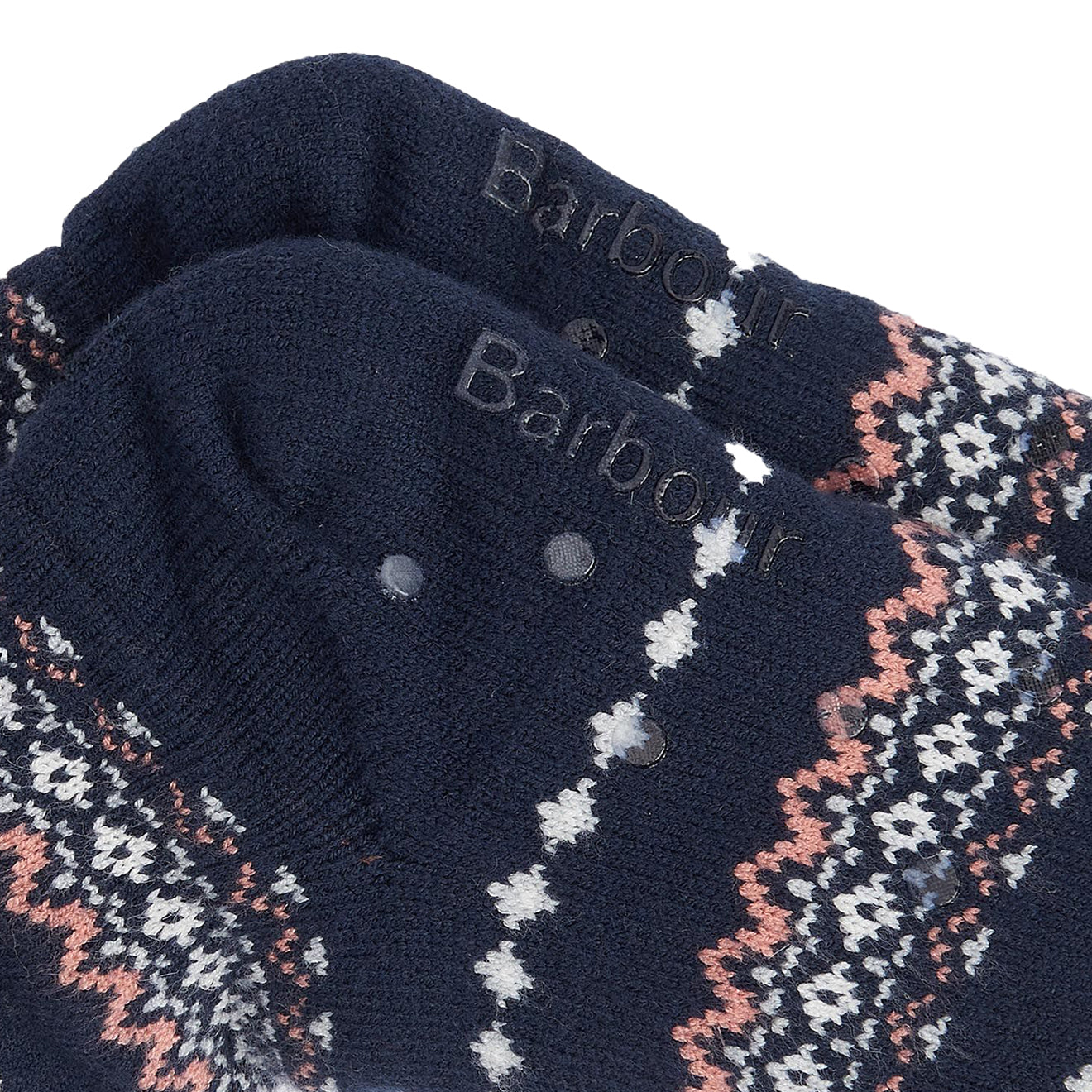 Barbour Fair Isle Lounge Socks Pink/Navy - The Sporting Lodge