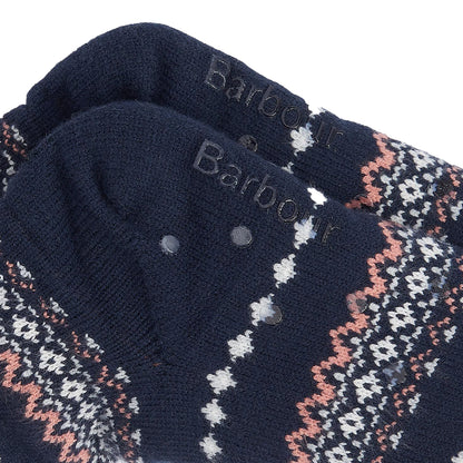 Barbour Fair Isle Lounge Socks Pink/Navy - The Sporting Lodge
