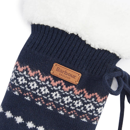 Barbour Fair Isle Lounge Socks Pink/Navy - The Sporting Lodge