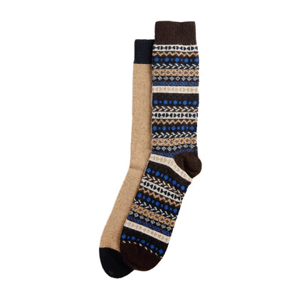 Barbour Fairisle Sock 2 Pack Birchwood