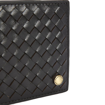 Barbour Farne Woven Leather Wallet Black