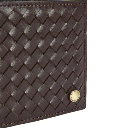 Barbour Farne Woven Leather Wallet Brown