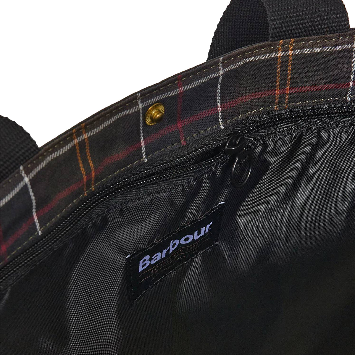 Barbour Field Patchwork Tartan Tote Bag Sage / Classic