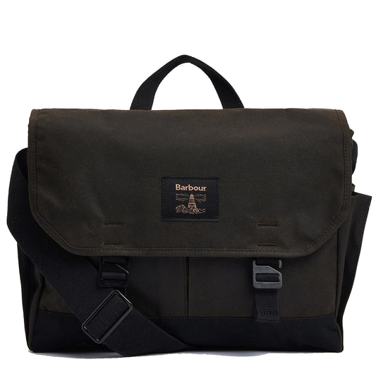 Barbour Field Wax Messenger Bag Olive - The Sporting Lodge