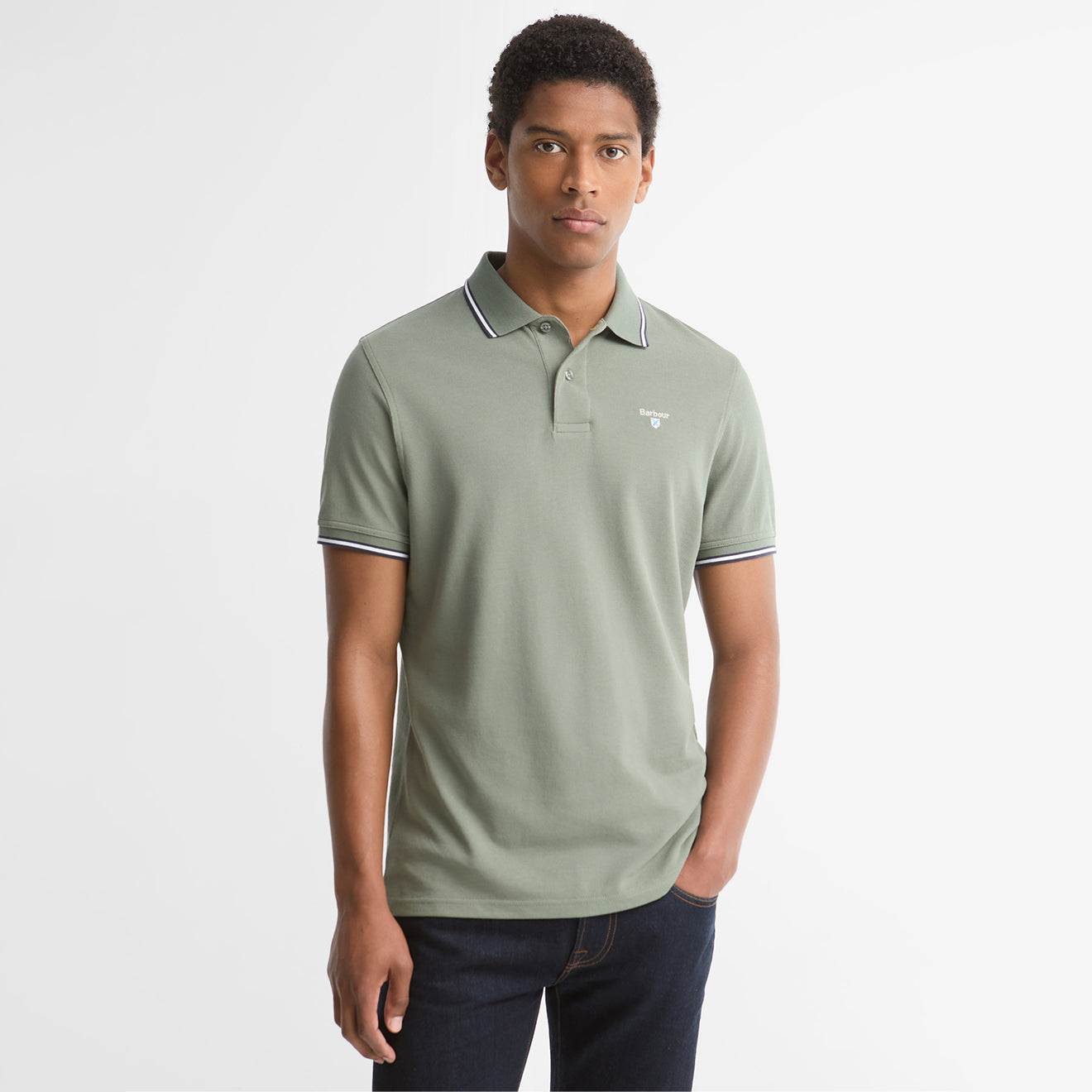 Barbour Fielding Tailored Polo Shirt Agave Green