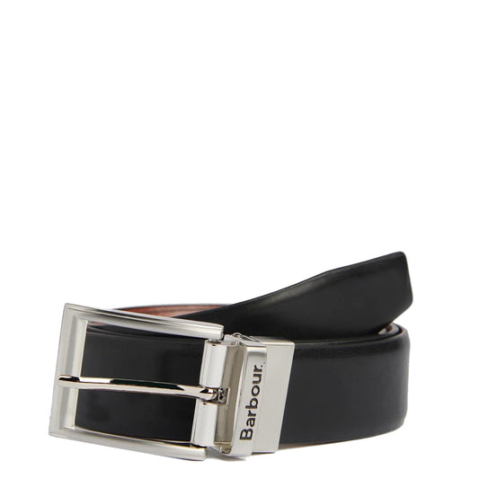 Barbour Fife Reversible Leather Belt Black/Chestnut Brown - The Sporting Lodge