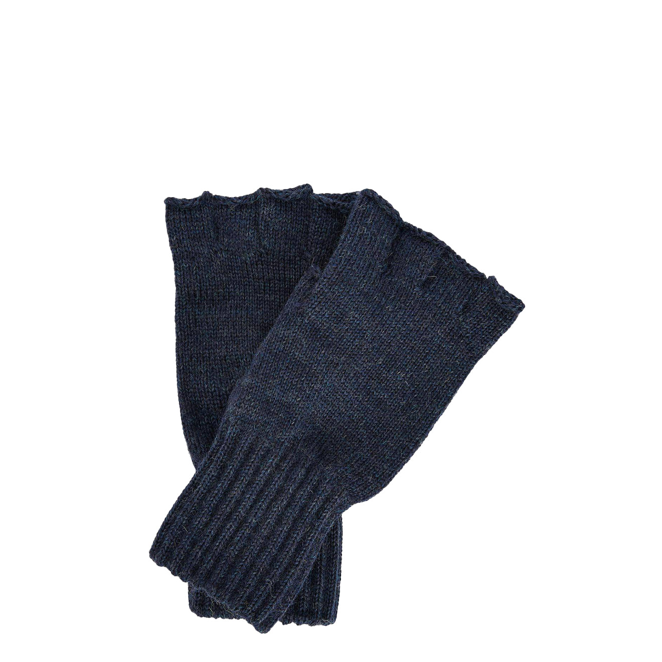 Barbour Fingerless Wool Gloves Navy - The Sporting Lodge