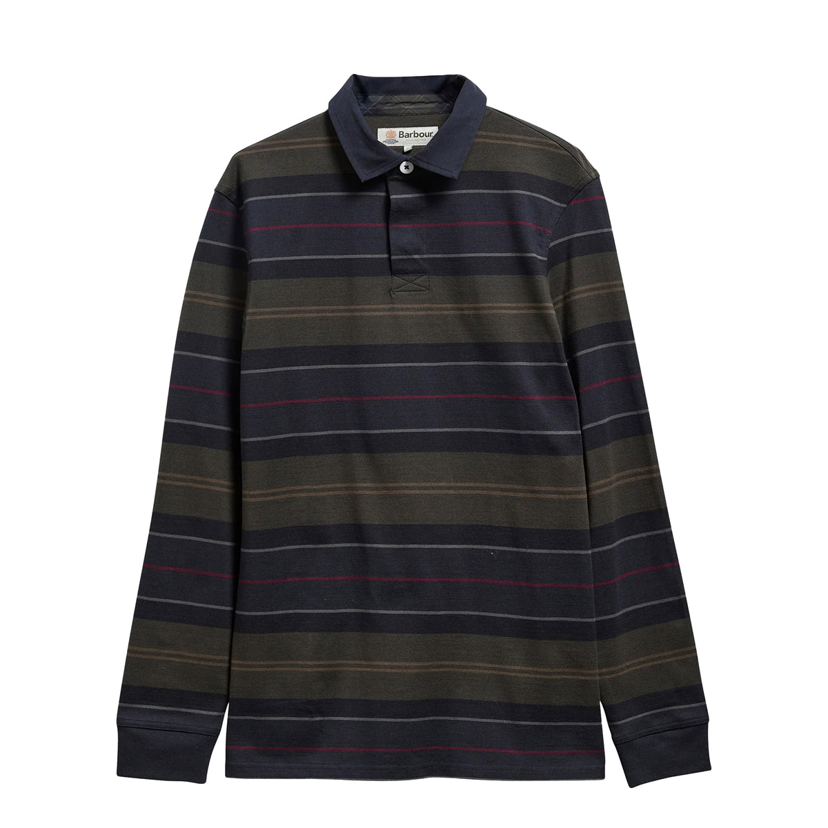 Barbour Frith Tartan Stripe L/S Rugby Shirt Navy