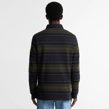 Barbour Frith Tartan Stripe L/S Rugby Shirt Navy