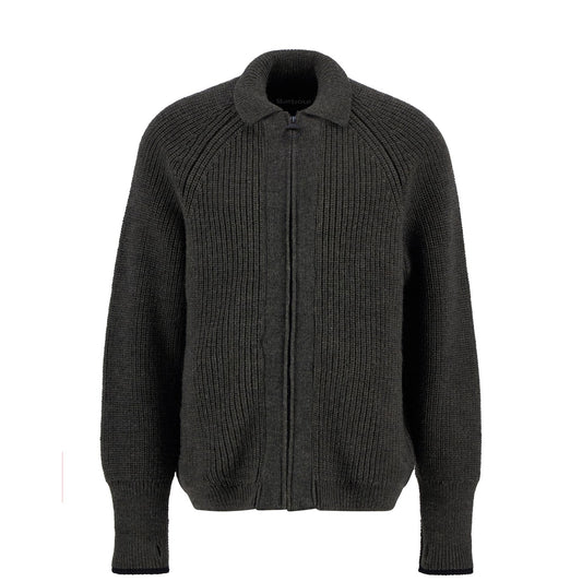 Barbour Garthman Knitted Zip Through Sweater Olive Ink