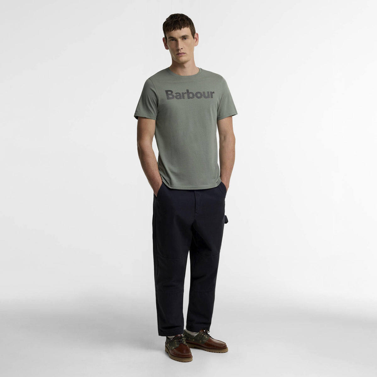 Barbour Halstow Logo Tailored T-Shirt Agave Green