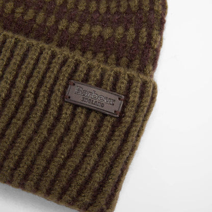 Barbour Harray Beanie Hat Olive/Fired Brick