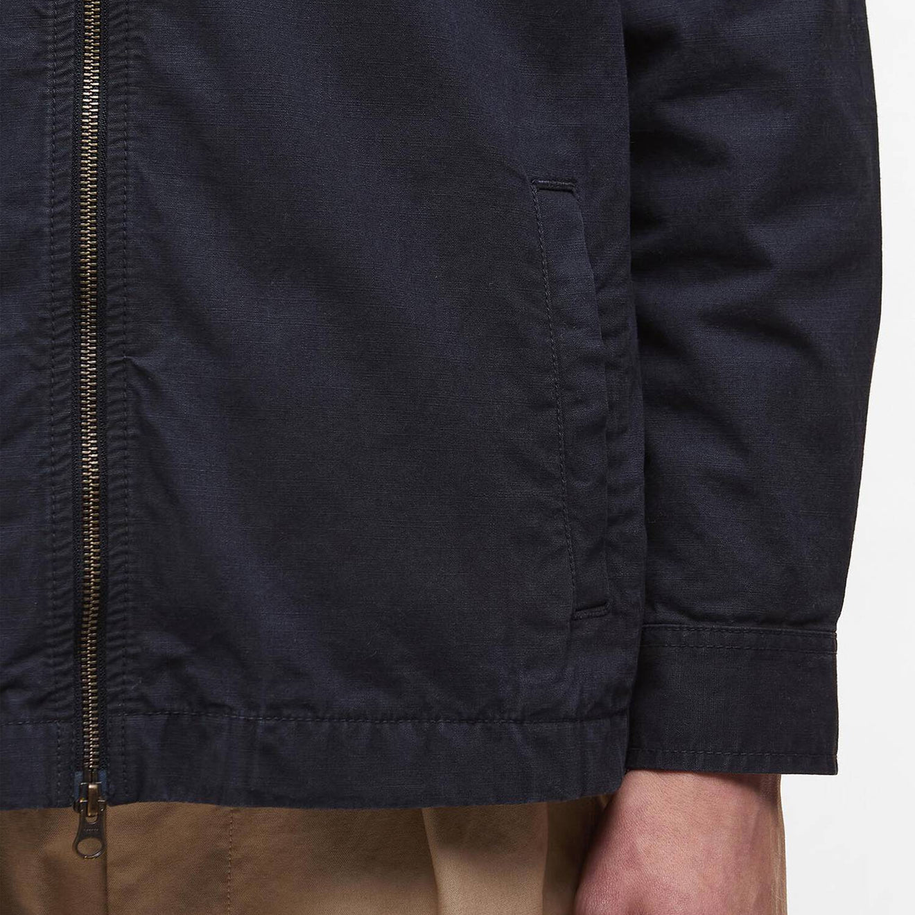 Barbour Harton Relaxed Slub Overshirt Dark Navy - The Sporting Lodge