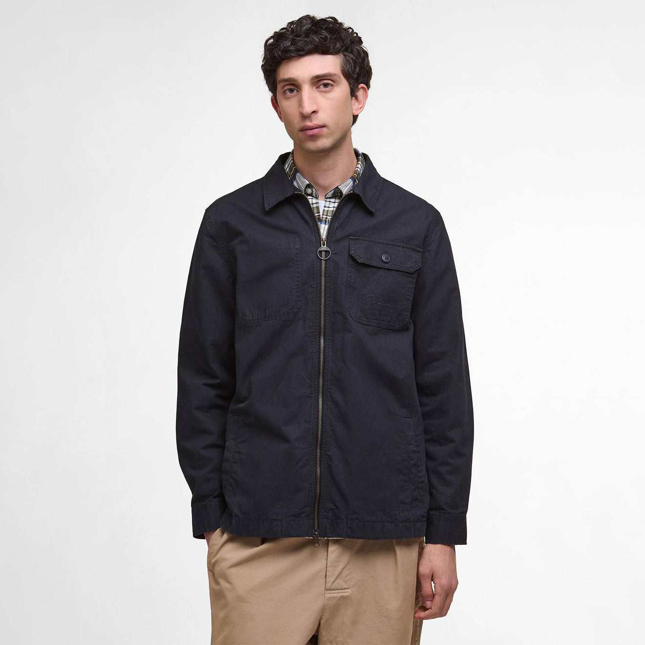 Barbour Harton Relaxed Slub Overshirt Dark Navy - The Sporting Lodge