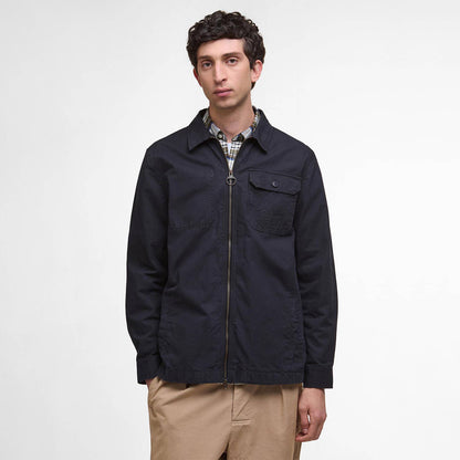 Barbour Harton Relaxed Slub Overshirt Dark Navy - The Sporting Lodge