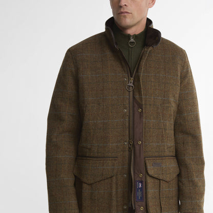 Barbour Hereford Tweed Wool Jacket Moss Green
