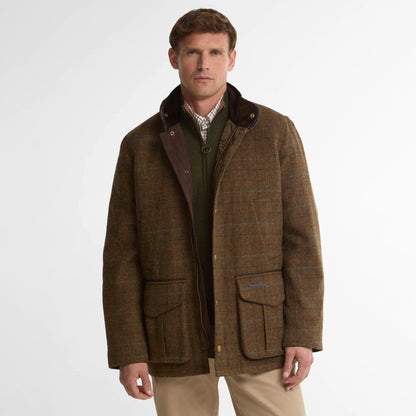 Barbour Hereford Tweed Wool Jacket Moss Green