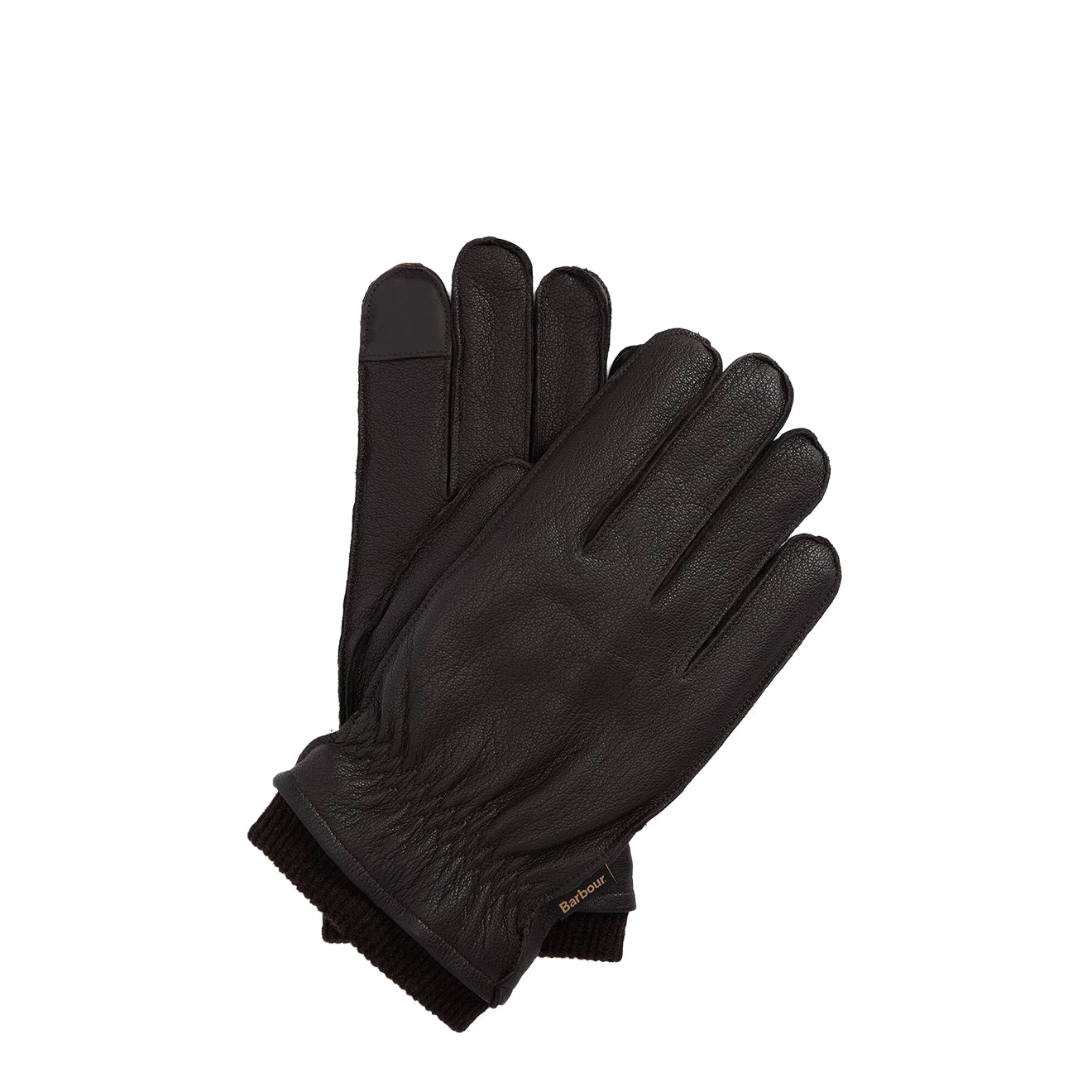 Barbour Highfield Leather Gloves Dark Brown