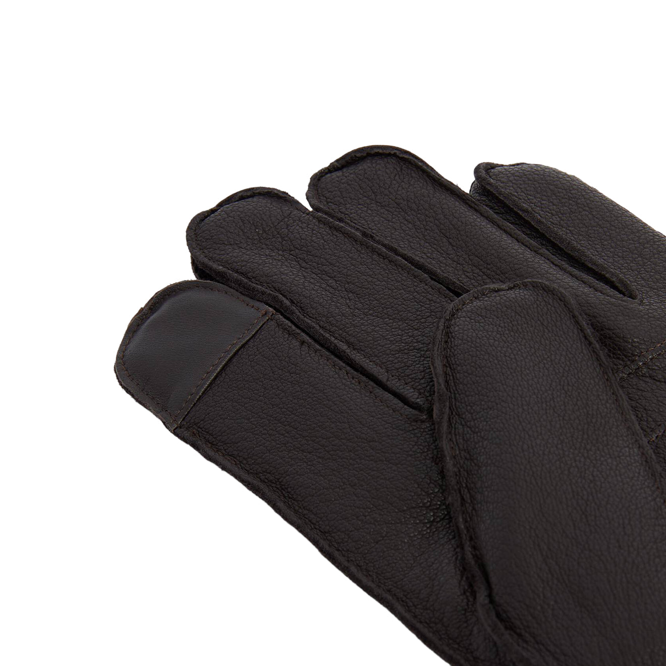 Barbour Highfield Leather Gloves Dark Brown