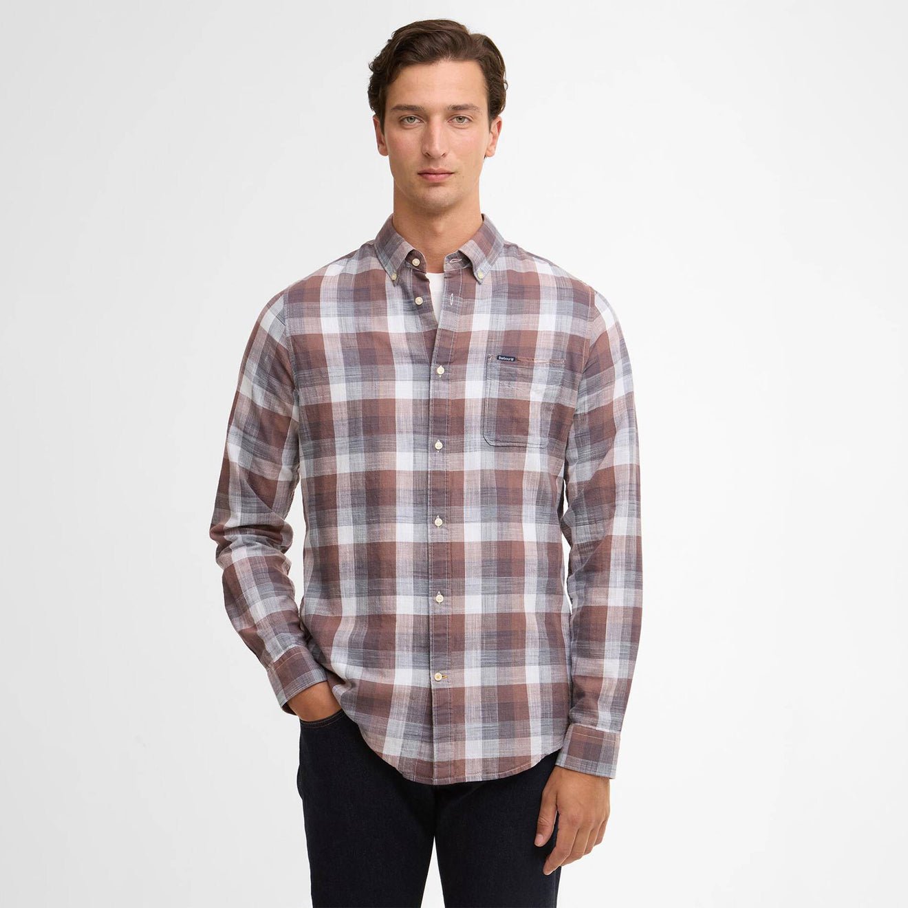 Barbour Hillroad Tailored L/S Shirt Peppercorn - The Sporting Lodge