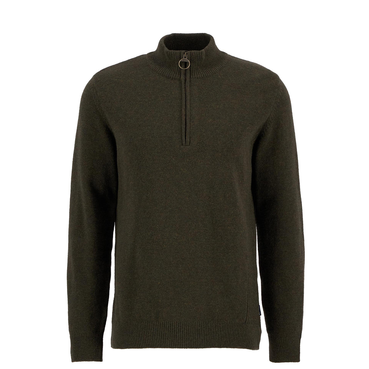 Barbour Holden Half Zip Knitted Jumper Olive Marl