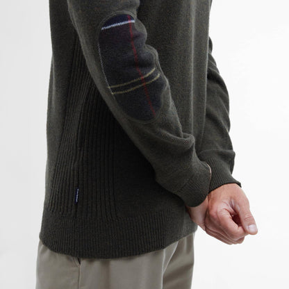 Barbour Holden Half Zip Knitted Jumper Olive Marl