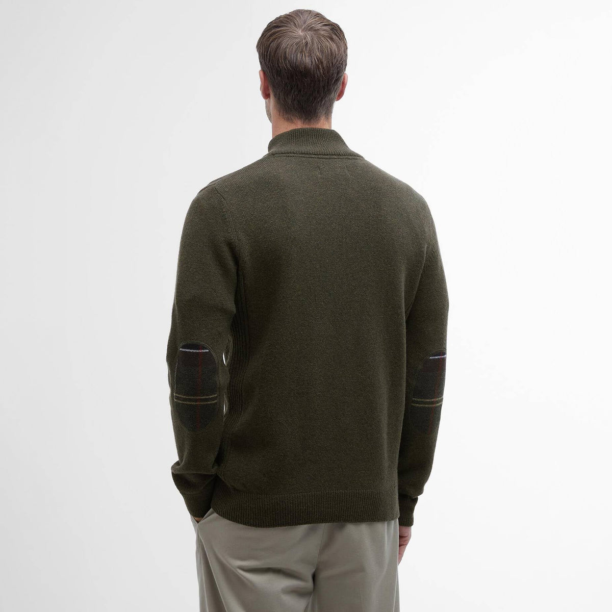 Barbour Holden Half Zip Knitted Jumper Olive Marl